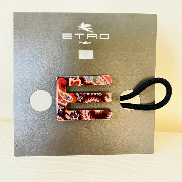 ETRO Milano Made in ITALY Hair Ties Square Elastic Paisley Band 1.7\